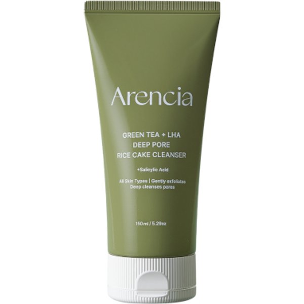 Arencia Green Tea + LHA Deep Pore Rice Cake Cleanser - 150ml